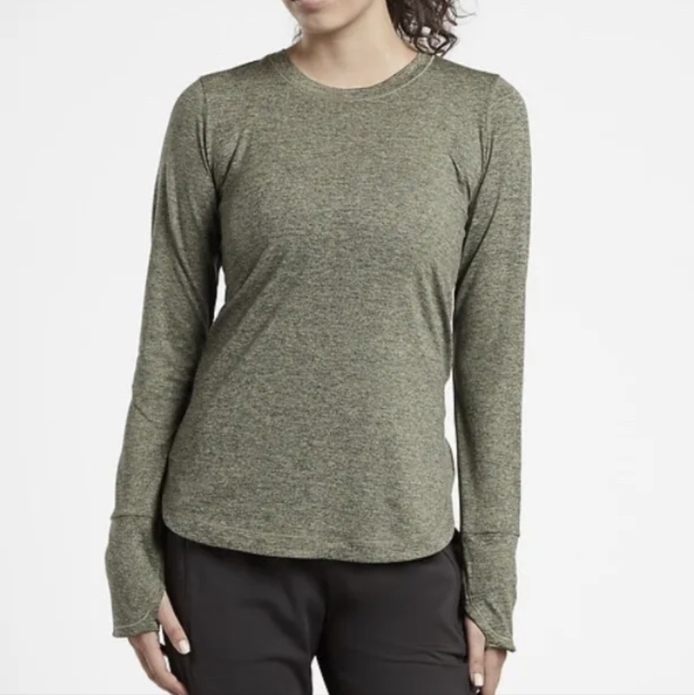 Athleta Uptempo Long Sleeve Top Green Women's XS